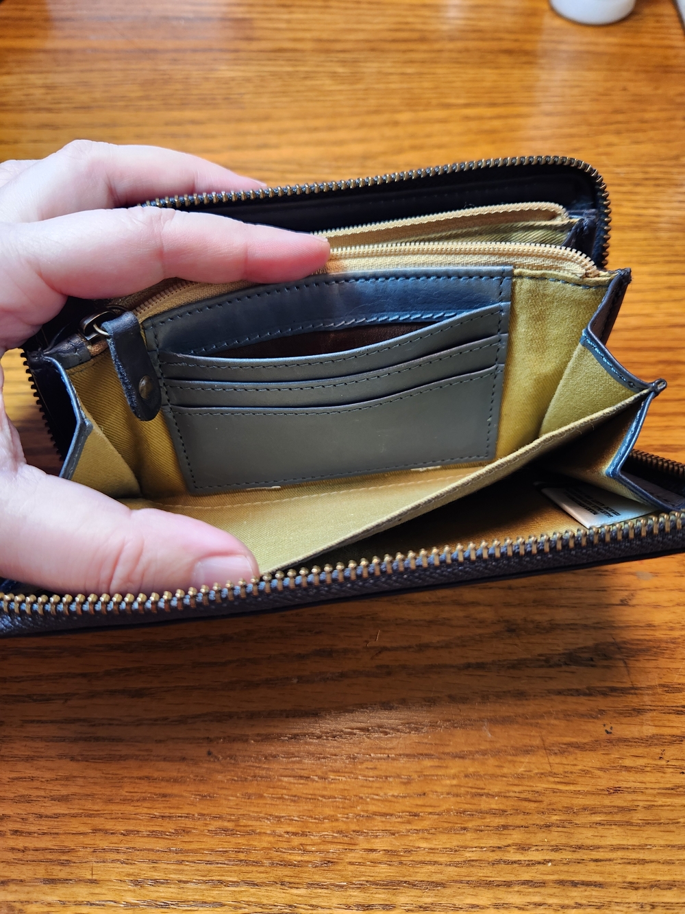 PIKOLINOS Black Woven Leather Zip Wallet - Picture 5 of 6